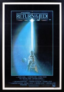 Original Australian 1983 Star Wars Return of the Jedi Movie Poster, Style a Framed One Sheet with Two Fold Lines, by M.A.P.S Litho Pty Ltd, Sydney