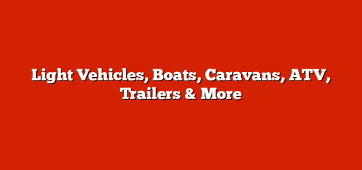Light Vehicles, Boats, Caravans, ATV, Trailers & More
