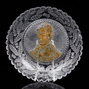 Antique Pressed Glass Robbie Burns Commemorative Plate