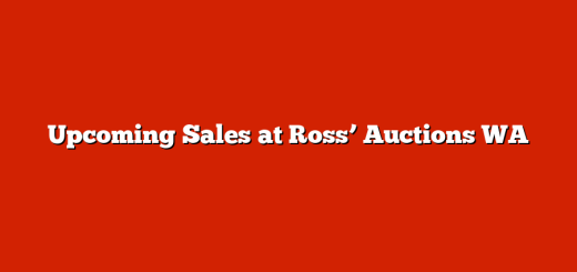 Upcoming Sales at Ross’ Auctions WA