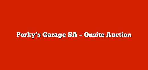 Porky’s Garage SA – Onsite Auction