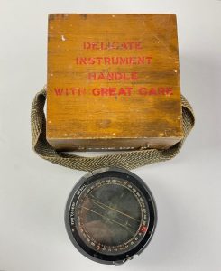 Vintage A.M Type P6 WWII Era Aircraft Compass with Original Timber Box