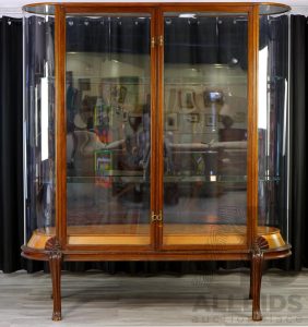 Superb Art Deco Oval Glass Elevated Display Cabinet by Brooks Robinson